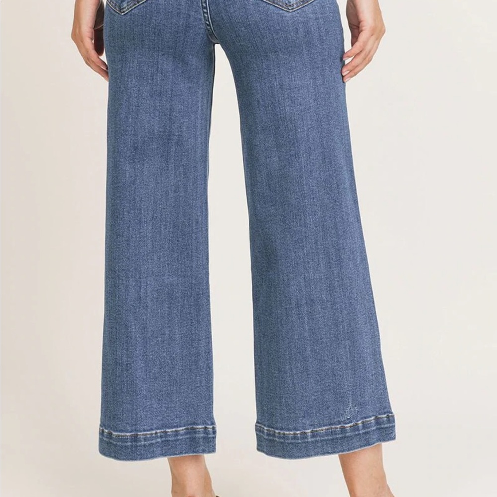 RISEN JEANS HIGH RISE WIDE LEG ANKLE DENIM - Picture 3 of 4